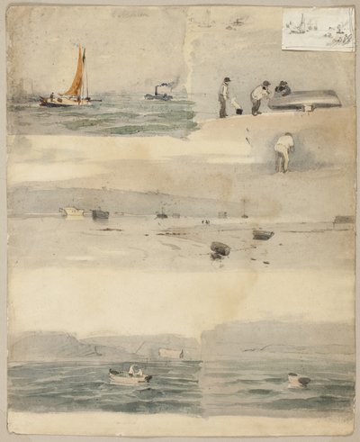 Tillskriven Édouard Manet - Skisser av marina scener (recto), 1852-83 av Édouard Manet