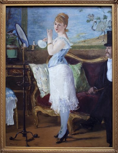 Brud. (Porträtt av skådespelerskan Henriette Hauser, känd som Citron, i rollen som Nana, prostituerad karaktär i romaner av Emile Zola (1840-1902). Målning av Edouard Manet (1832-1883), olja på duk av Édouard Manet