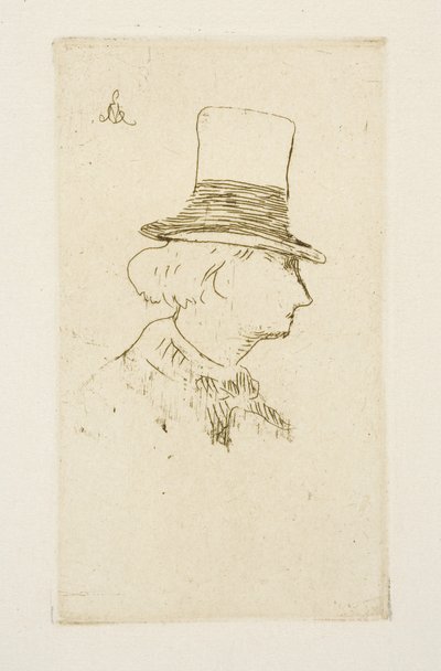 Baudelaire i profil med hatt, 1862 av Édouard Manet