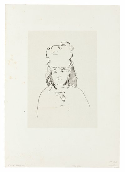 Berthe Morisot i siluett av Édouard Manet