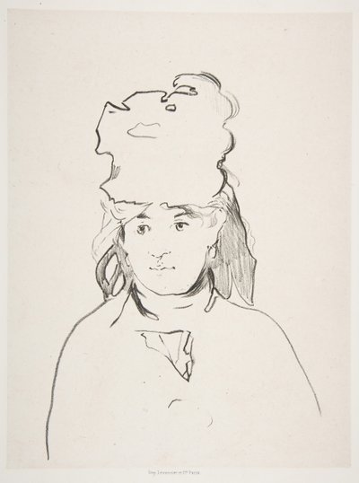 Berthe Morisot i siluett, 1872-74, publicerad 1884. av Édouard Manet