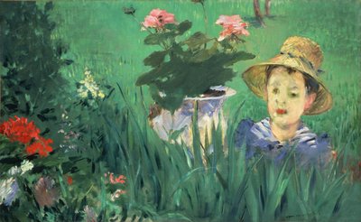 Pojke i blommor Jacques Hoschedé, 1876 av Édouard Manet
