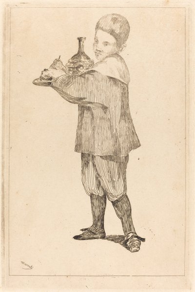 Barn som håller en bricka av Édouard Manet