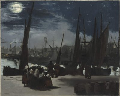 Månsken vid hamnen i Boulogne Månsken vid hamnen i Boulogne, 1869. av Édouard Manet