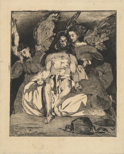Död Kristus med änglar (Christ aux anges) av Édouard Manet