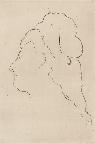 Eva Gonzales, profilsvängd till vänster, 1870 av Édouard Manet