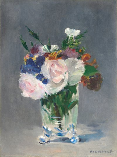 Blommor i en kristallvas av Édouard Manet