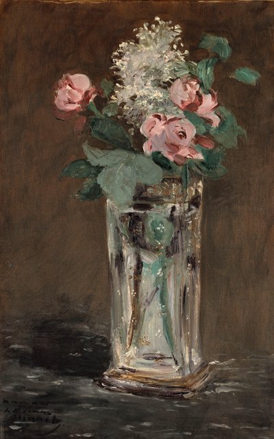 Blommor i en kristallvas av Édouard Manet