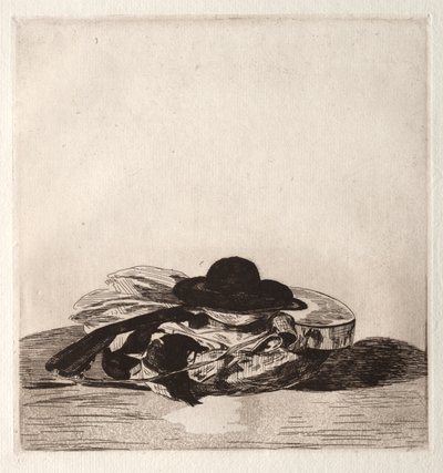 Frontispiece till en utgåva av etsningar: Hatt och gitarr av Édouard Manet