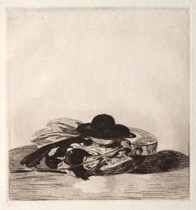 Frontispice för en upplaga av Etchings: Hat and Guitar av Édouard Manet
