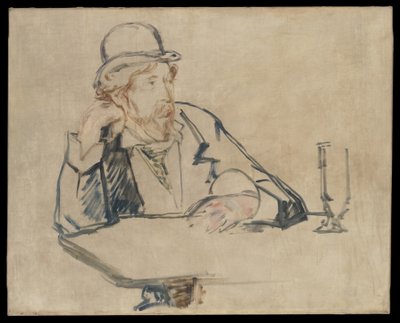 George Moore (1852-1933) på kaféet av Édouard Manet