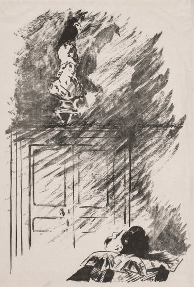 Illustration till The Raven av Edgar Allan Poe. av Édouard Manet
