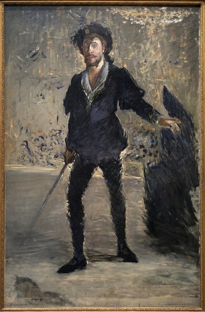 Jean Baptiste Faure (1830-1914) i operan Hamlet av Ambroise Thomas (1811-1896). Målning av Edouard Manet (1832-1883), Olja på duk av Édouard Manet