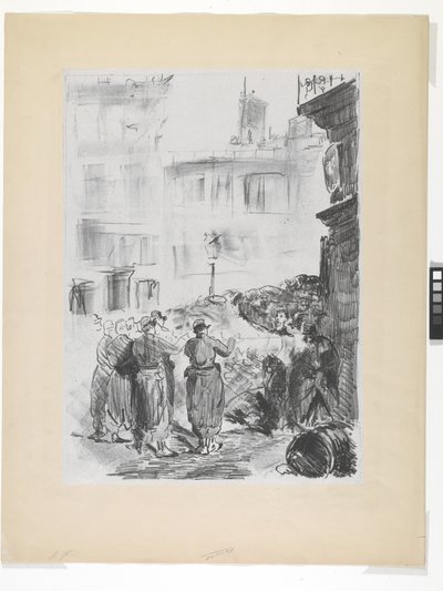 Barrikaden (litografi på Chine Colle) av Édouard Manet