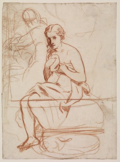 La Toilette, 1860 (krita på papper) (recto of 5838672) av Édouard Manet
