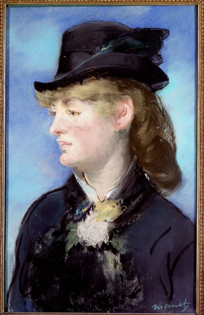 Modellen av servitrisen på "bar aux Folies-Bergeres" målning av Manet Edouard (1832-1883) målare pastell 0,540 m. - 0,340 m. Dijon, Museum of Fine Arts - Studie av barpigan för Le Bar des Folies Bergeres av Édouard Manet