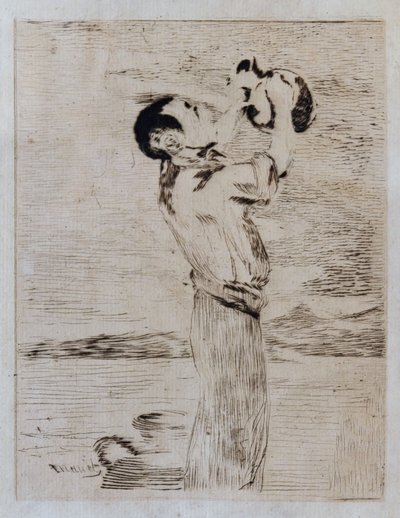 Vattendrickaren (etsning och torrnål) av Édouard Manet