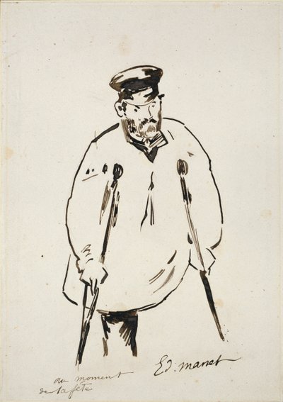 Man på kryckor, c1850-1880 av Édouard Manet