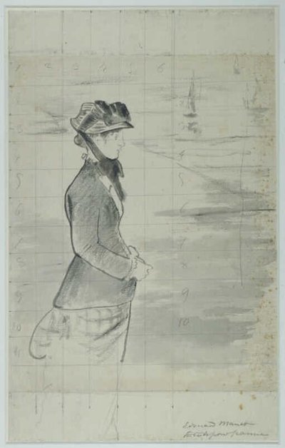 Manet - Annabel Lee står vid havet, cirka 1881 av Édouard Manet