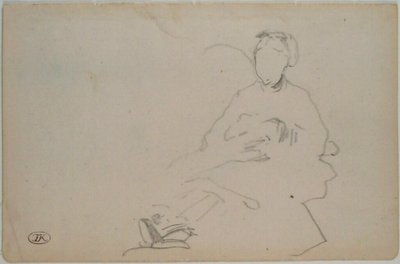 Manet - Skiss av en sittande kvinna (blad ur ett skissblock), ca 1864-1868 av Édouard Manet