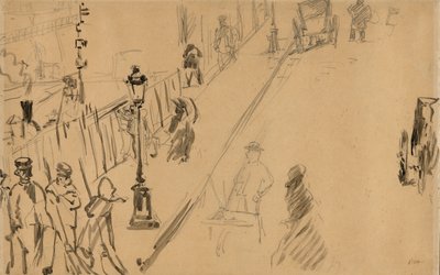 Manet - Rue Mosnier med gaslampa, 1878 av Édouard Manet