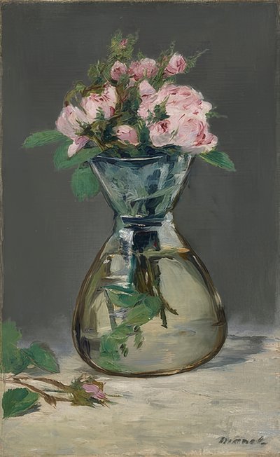 Mossa rosor i en vas. 1882 av Édouard Manet