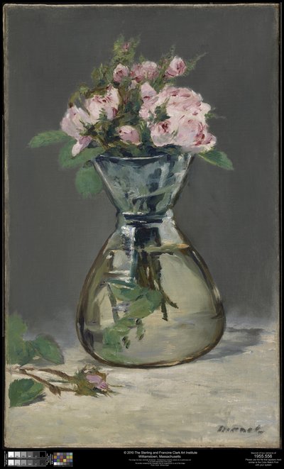 Mossrosor i en vas av Édouard Manet