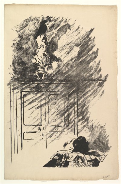Uppflugen på en byst av Pallas. Illustration till The Raven av Edgar Allan Poe, 1875. av Édouard Manet