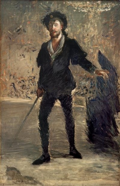 Porträtt av Faure i rollen som Hamlet av Édouard Manet