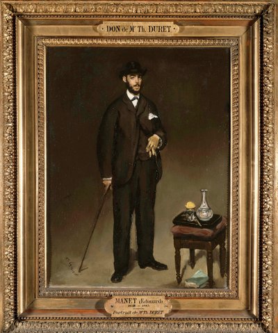 Portrait en pied de Theodore Duret (1838-1927), samlare och konstkritiker Målning av Edouard Manet (1832-1883) 1868 Sön. 0,43x0,35 m Paris, musee du petit palais - Hellängdsporträtt av Theodore Duret (1838-1927), samlare och konstkritiker. Målning av Ed av Édouard Manet