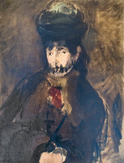 Porträtt av Berthe Morisot i slöja, ca. 1872 (olja på duk) av Édouard Manet