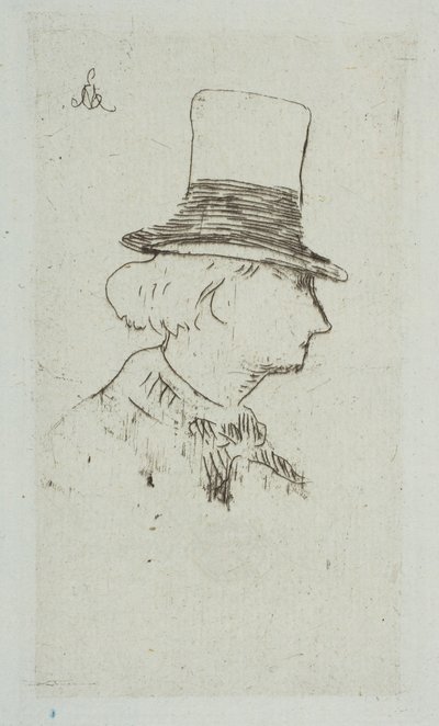 Porträtt av Charles Baudelaire i profil, 1862-67. av Édouard Manet
