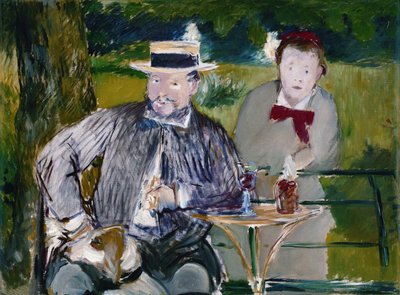Porträtt av Ernest Hoschede och hans dotter Martha, ca 1876 (olja på duk) av Édouard Manet