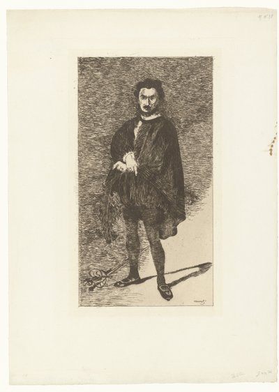 Porträtt av skådespelaren Philibert Rouvière i rollen av Hamlet Rouvière som Hamlet Den tragiska skådespelaren av Édouard Manet