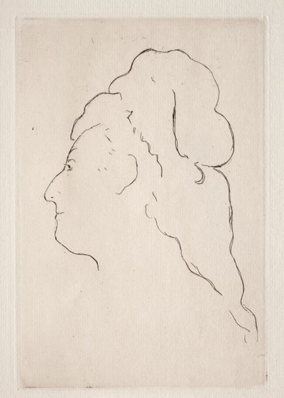 Profil av Eva Gonzales svängd till vänster, ca. 1869. av Édouard Manet