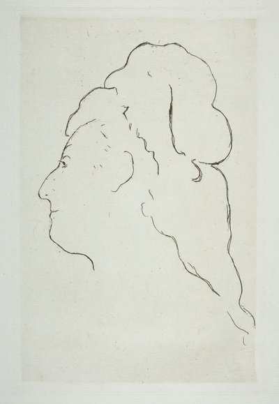 Profil av Eva Gonzales svängd till vänster, ca. 1870. av Édouard Manet