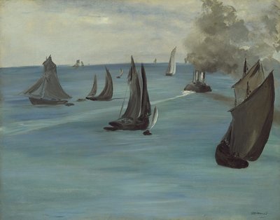 Ångbåten lämnar Boulogne, 1864 av Édouard Manet