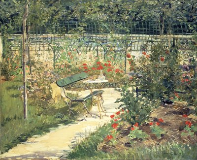 Bänken i Versailles trädgård, 1881 av Édouard Manet