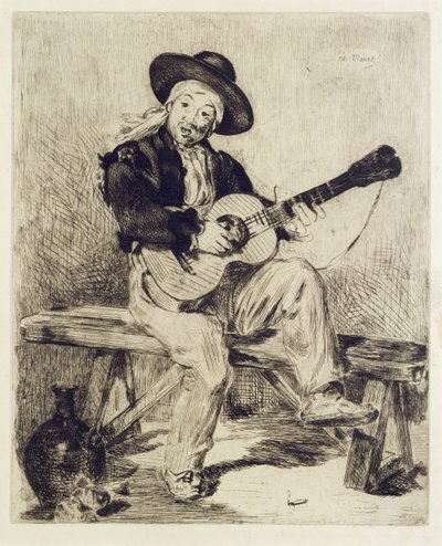 Gitarristen (etsning) av Édouard Manet