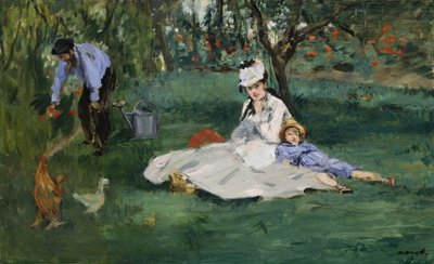 Familjen Monet i deras trädgård i Argenteuil, 1874 av Édouard Manet