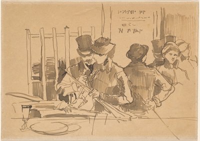 Järnvägsrestaurangen, ca. 1879. av Édouard Manet
