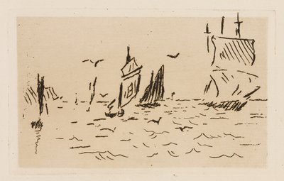 The Sea, plansch 7 från Le Fleuve av Édouard Manet