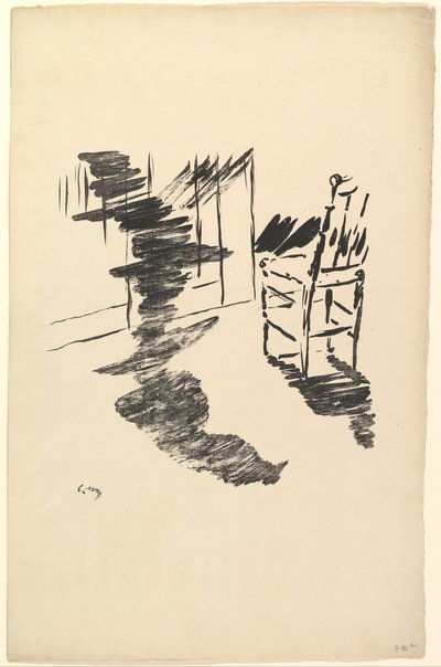 Skuggan som ligger och svävar på golvet. Illustration till The Raven av Edgar Allan Poe, 1875. av Édouard Manet