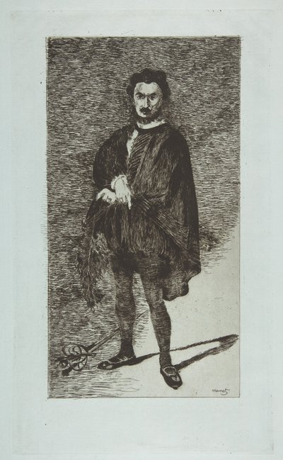 Den tragiska skådespelaren: Rouvière i rollen som Hamlet, 1865-66. av Édouard Manet