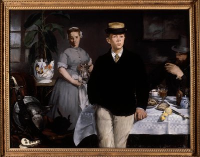 Frukosten i verkstaden Målning av Edouard Manet (1832-1883) 1868 Sön. 1,18x1,54 m München, Neue Pinakothek - Frukost i studion. Målning av Edouard Manet (1832-1883) av Édouard Manet