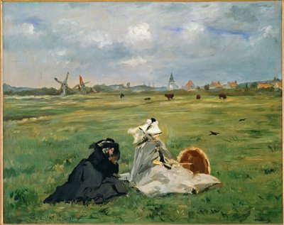 Svalorna Målarens mor och hans fru i Berck-sur-Mer (olja på duk) av Edouard Manet