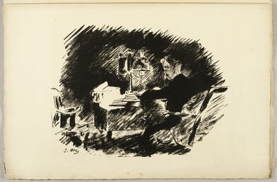 Under lampan ("Once upon a midnight dreary..."), från The Raven (Le Corbeau) av Édouard Manet