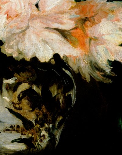 Vas med pioner på fotdusch, detalj av Édouard Manet