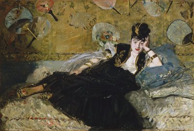 Franska:  La dame aux éventails Kvinna med solfjädrar av Édouard Manet