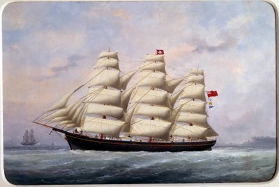 Segelbåten William Lawrence Watercolor av Edouard Adam (1847-1929) 1881 Paris, Musee de la Marine av Edouard Marie Adam